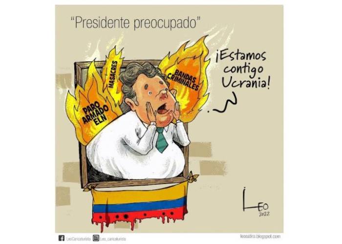 Caricatura: Presidente preocupado