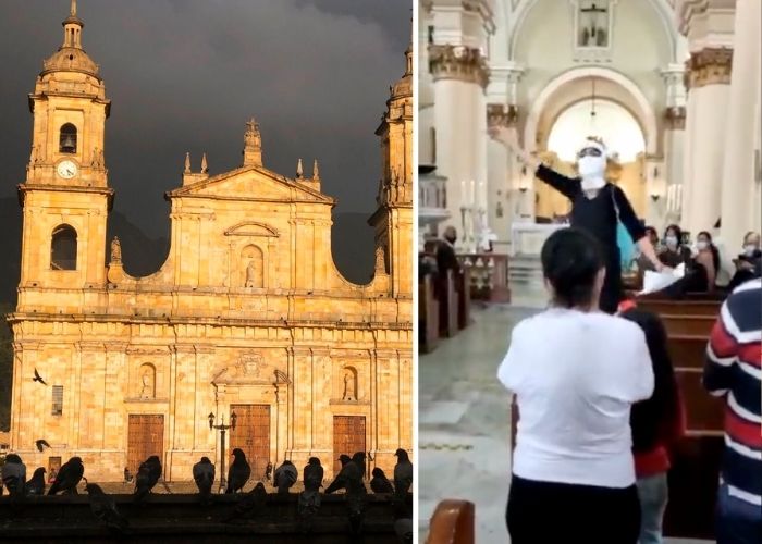 La repudiable interrupción de encapuchados en plena misa de la Catedral Primada de Bogotá