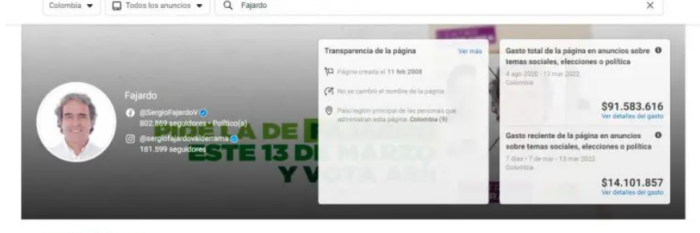  - El platal que se gastó Fico Gutierrez para tener más seguidores en Facebook, Instagram y Twitter