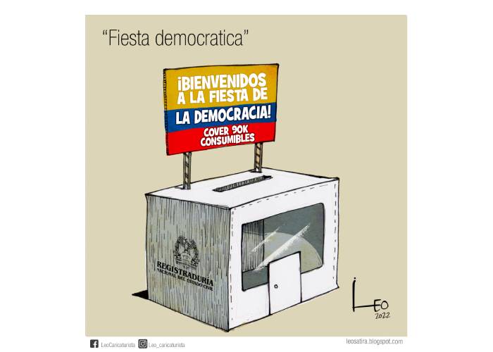 Caricatura: Fie$ta democrática