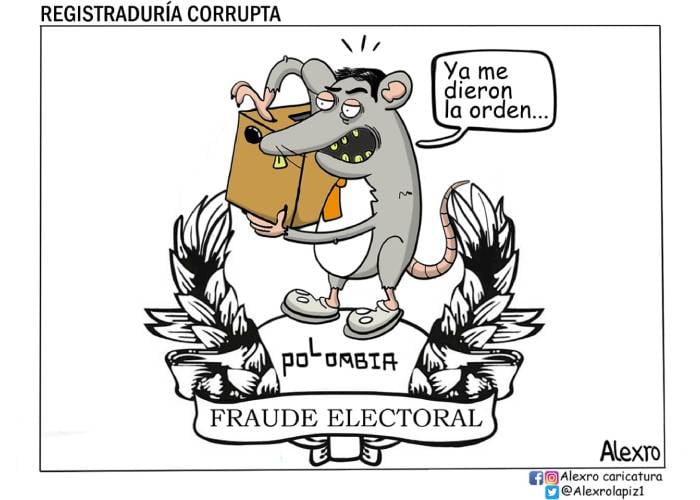 Caricatura: Registraduría corrupta
