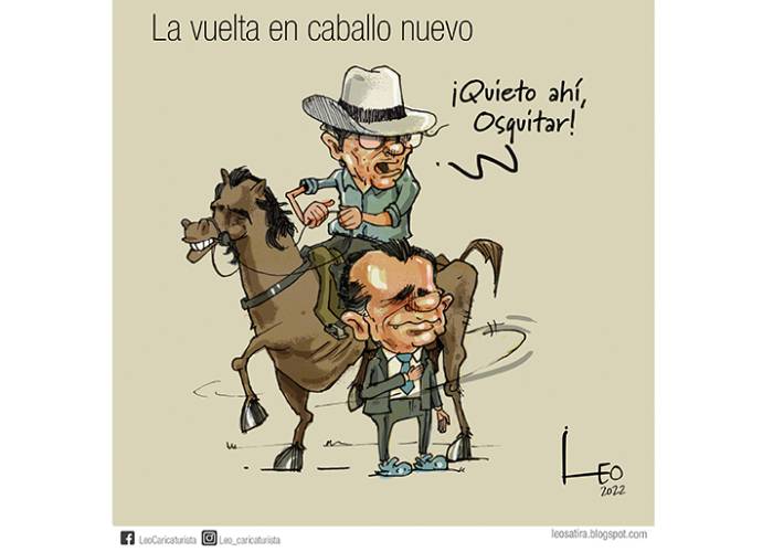 Caricatura: La vuelta en caballo nuevo