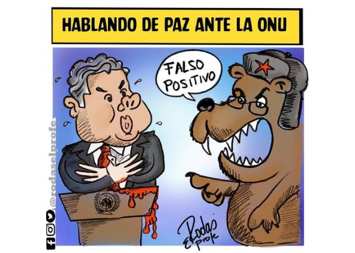 Caricatura: Hablando de paz en la ONU