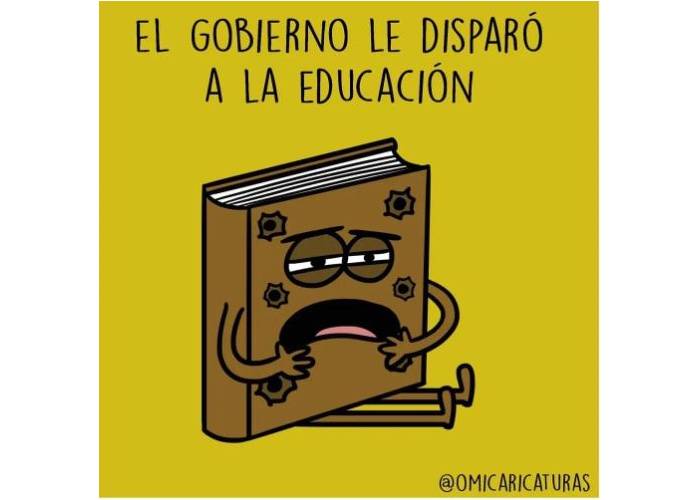 Caricatura: Disparo a la educación