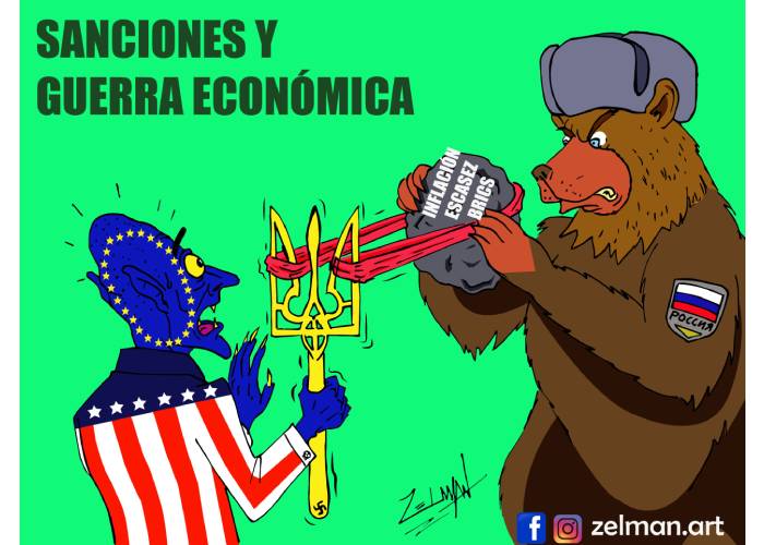Caricatura: Sanciones = efecto contrario