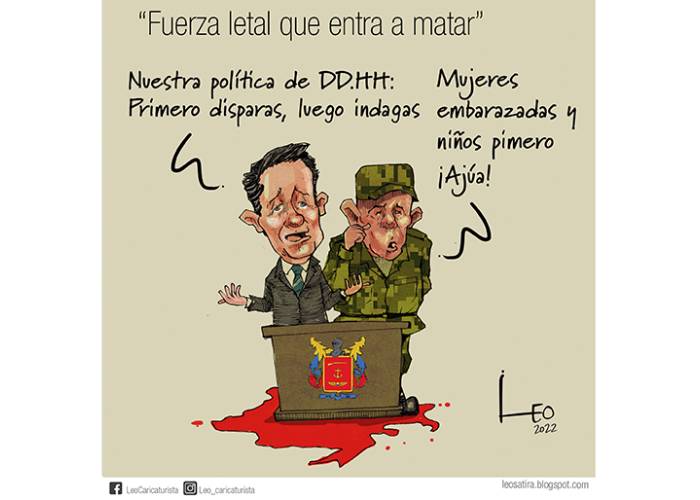 Caricatura: Fuerza letal que entra a matar