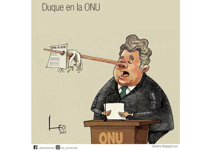 Caricatura: Duque en la ONU