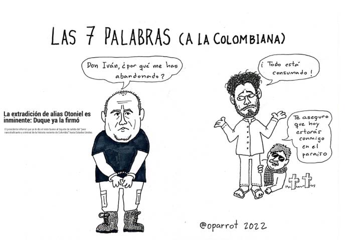 Caricatura: “Las siete palabras (a la colombiana)”