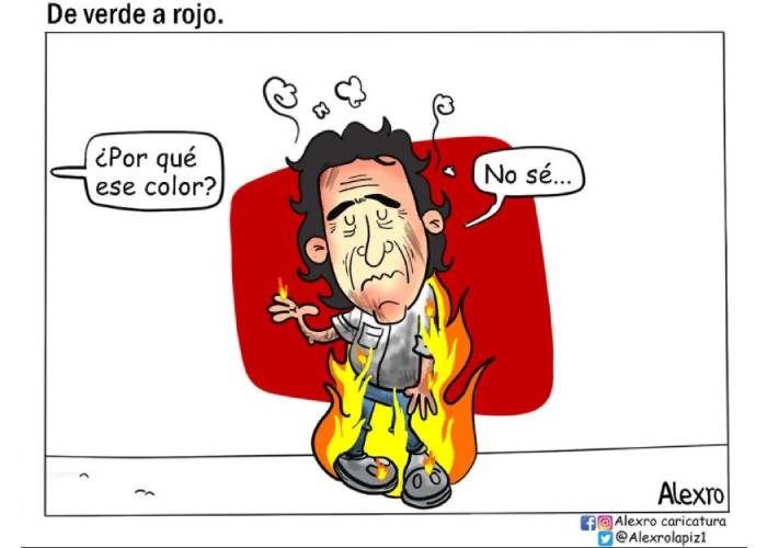 Caricatura: De verde a rojo