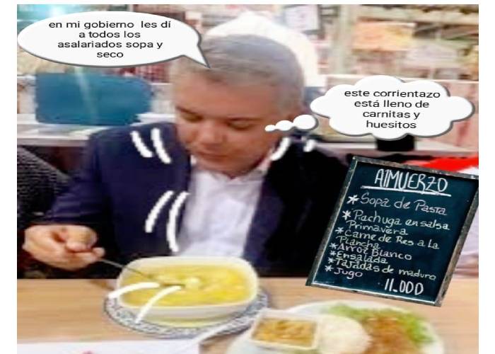 Caricatura: Nos dio sopa y seco