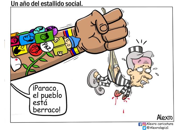Caricatura: A un año del estallido social