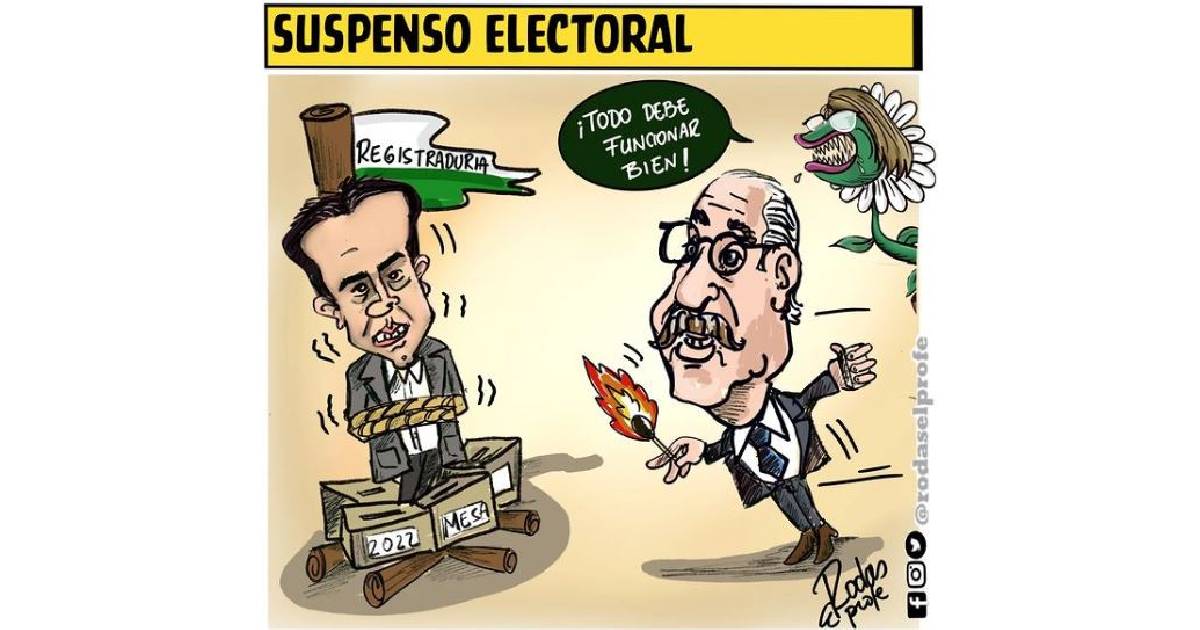 Caricatura: Suspenso electoral