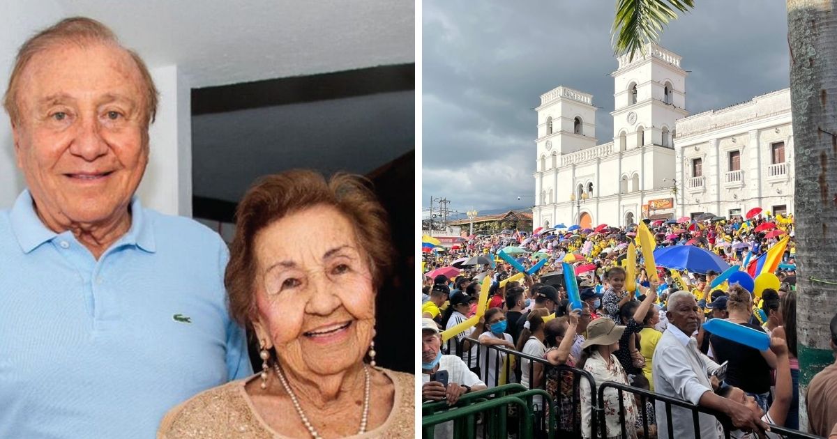 A sus 97 años, la mamá de Rodolfo Hernández se puso la camiseta en el cierre de su campaña
