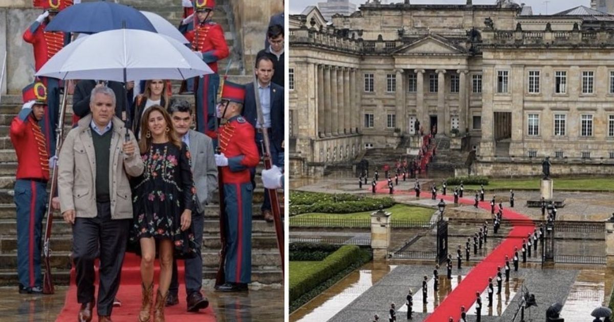 La parafernalia de Duque para ir a votar: alfombra roja y 50 hombres de la guardia presidencial