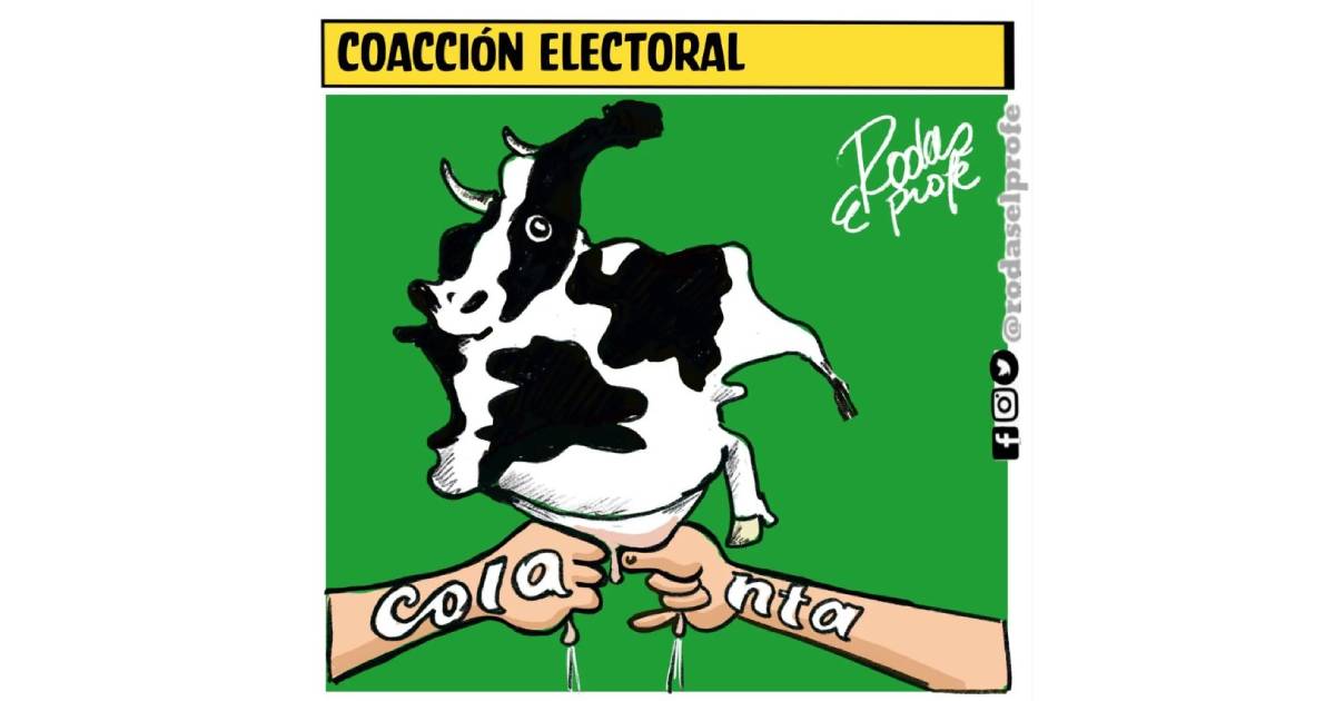 Caricatura: Coacción electoral