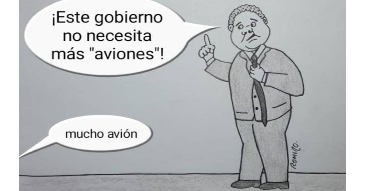 Caricatura: ¡El avión!, iel avión!