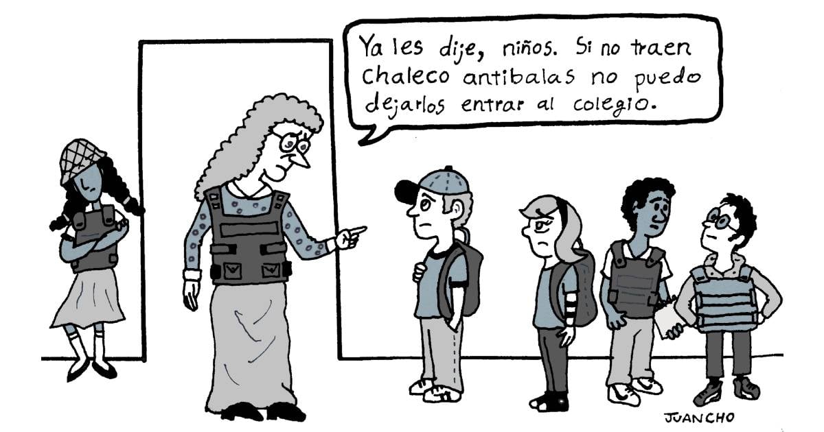 Caricatura: Peligro en los colegios estadounidenses