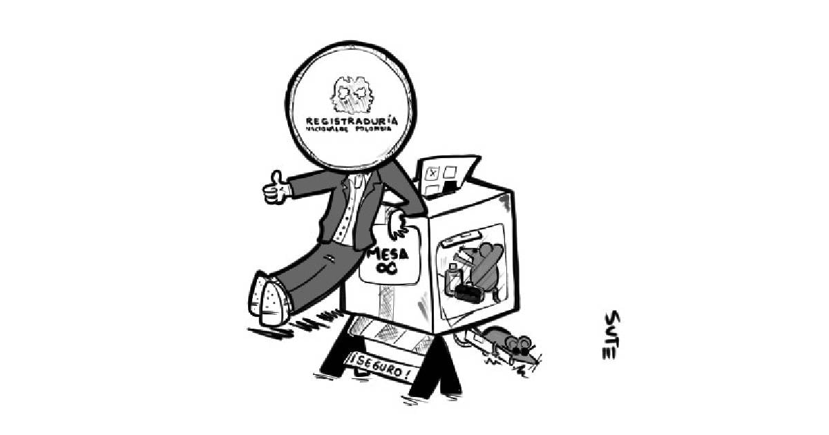 Caricatura: La seguridad electoral en juego