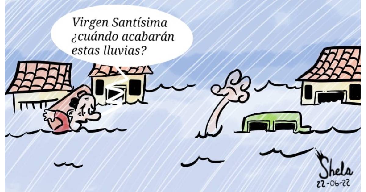 Caricatura: Diluvio en Caldas