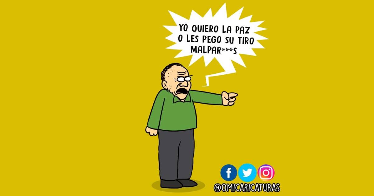 Caricatura: Yo quiero la paz o...