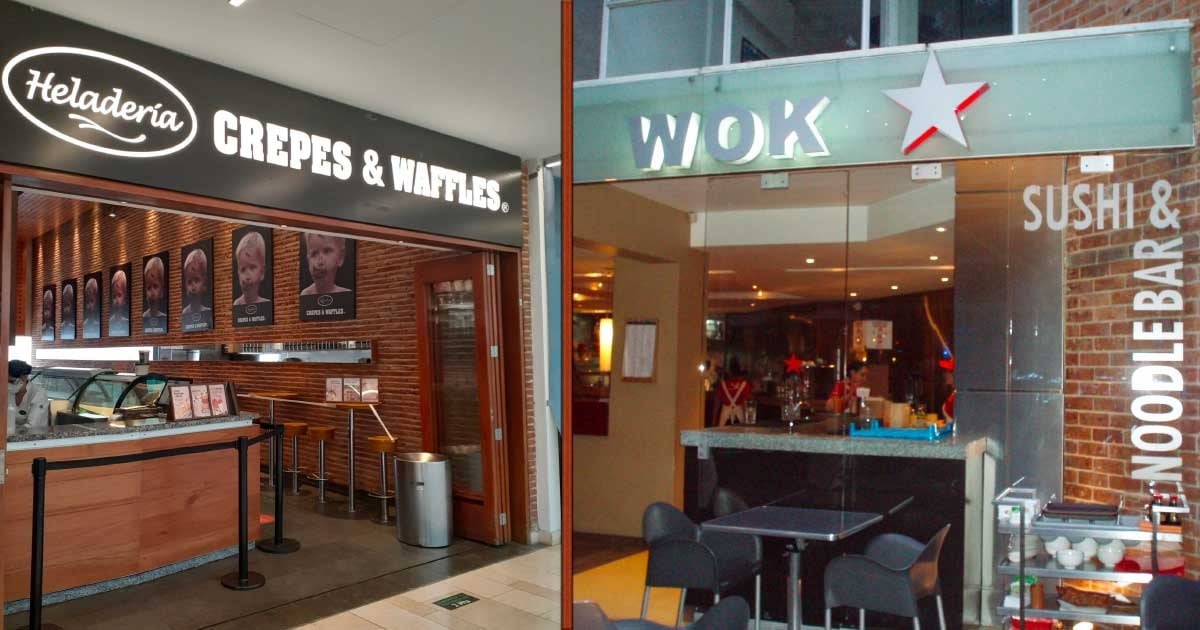 Crepes and wafles y Wok dan ejemplo a otros 25 restaurantes en Bogotá