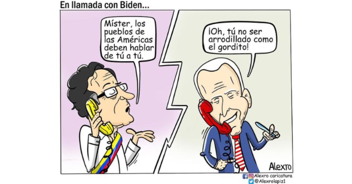 Caricatura: En llamada con Biden