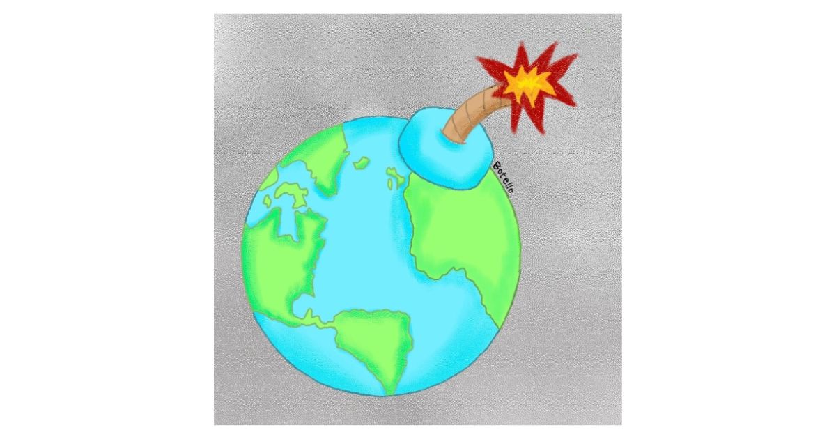 Caricatura: Nuestro planeta ¿Una bomba de tiempo a punto de estallar?