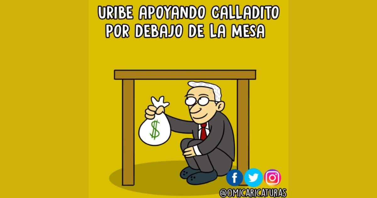 Caricatura: Uribe por debajo de la mesa