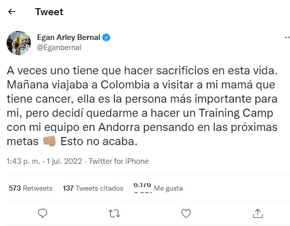  - ¡Malagradecidos! el sacrificio que está haciendo Egan Bernal por Colombia