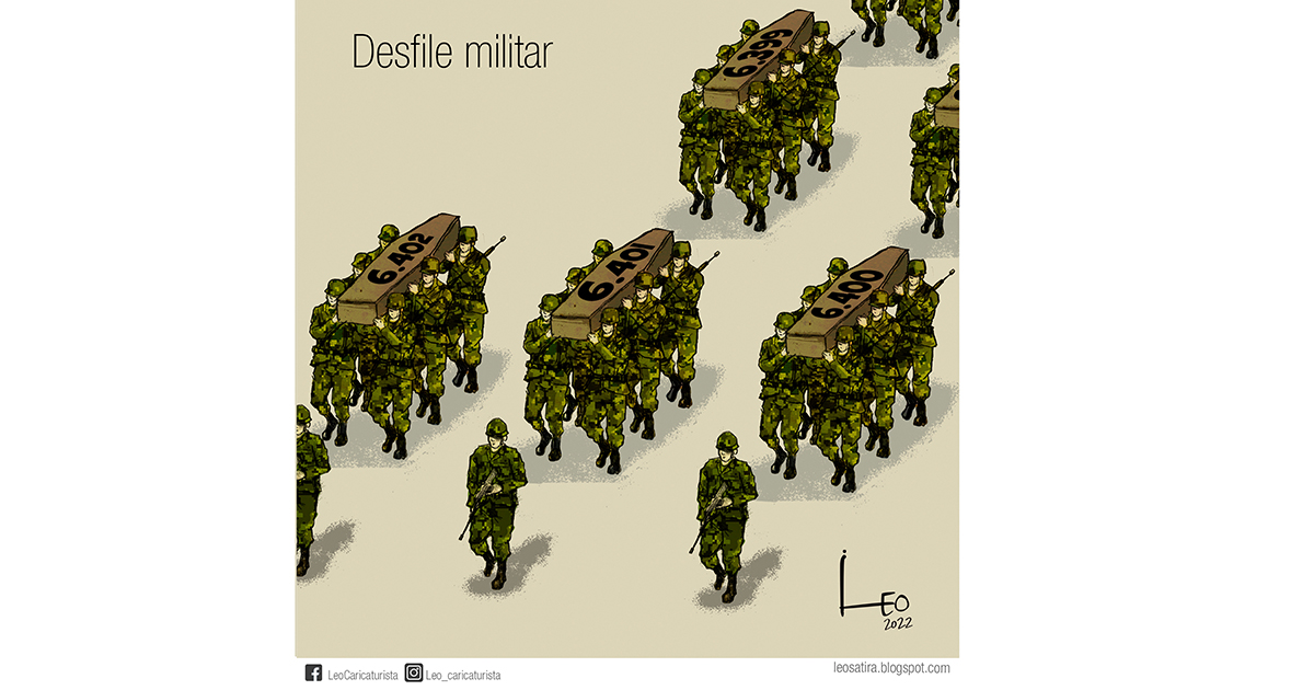 Caricatura: Desfile militar