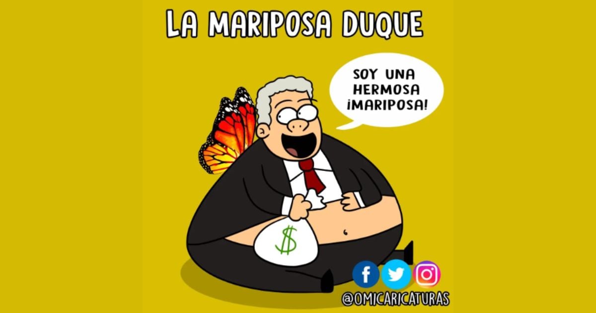 Caricatura: La mariposa Iván Duque