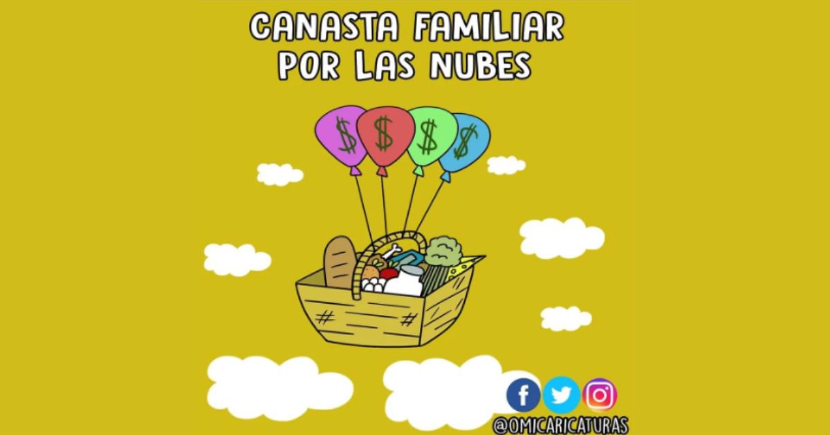 Caricatura: Canasta familiar por las nubes