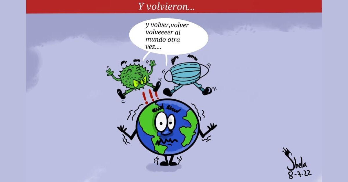 Caricatura: Y volvimos al mundo pandémico