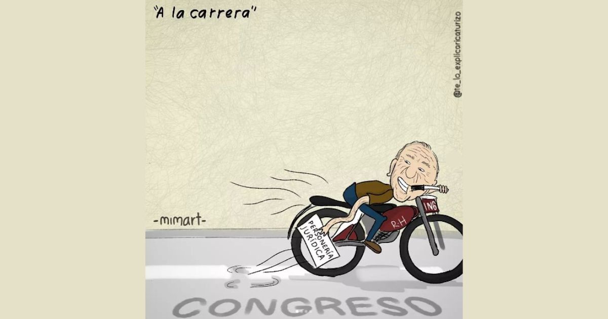 Caricatura: A la carrera
