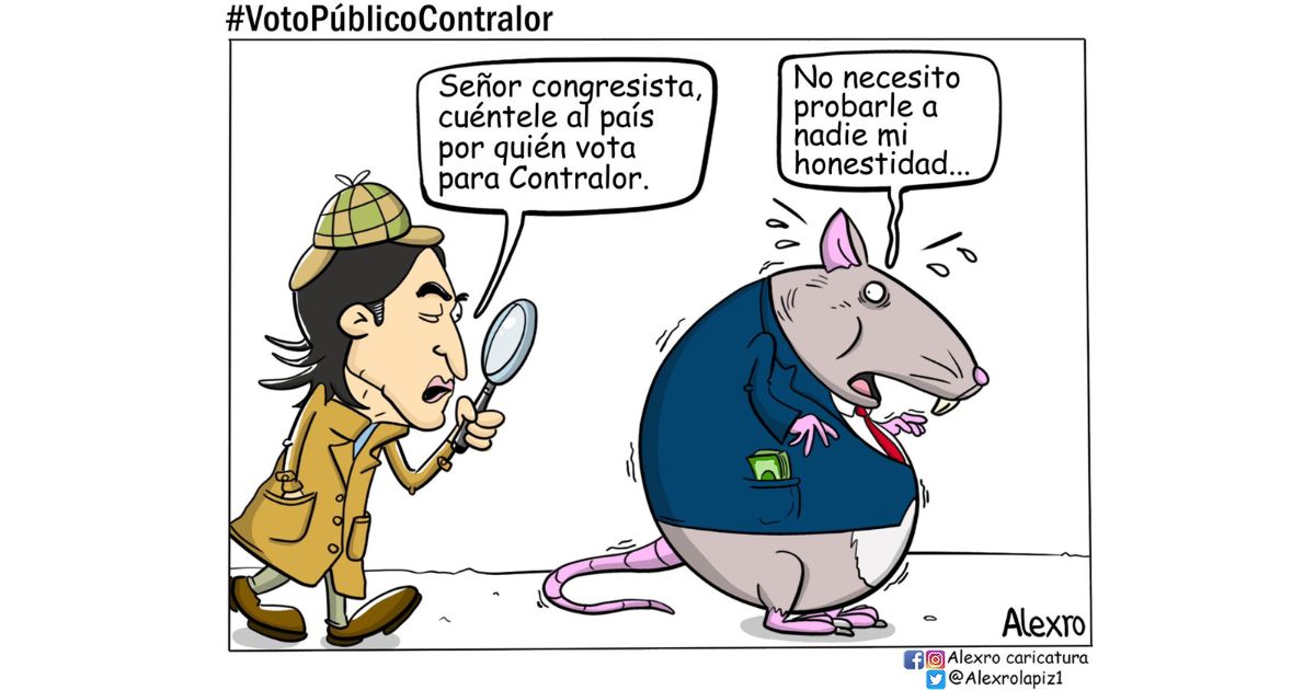 Caricatura: Voto público para elegir Contralor