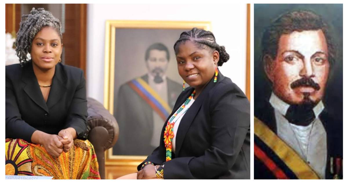 El homenaje de Francia Márquez y Aurora Vergara al cuadro del único presidente negro de Colombia