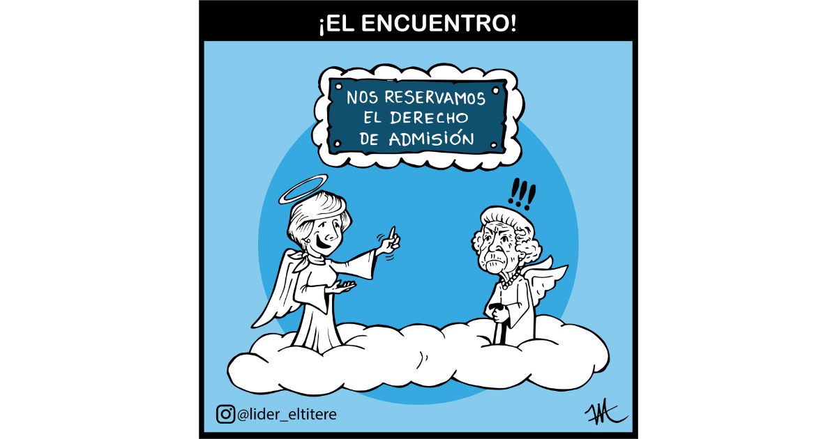 Caricatura: El encuentro de la reina y Lady Di