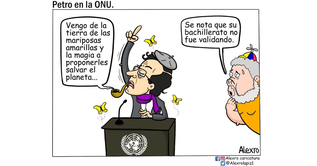 Caricatura: Petro en la ONU