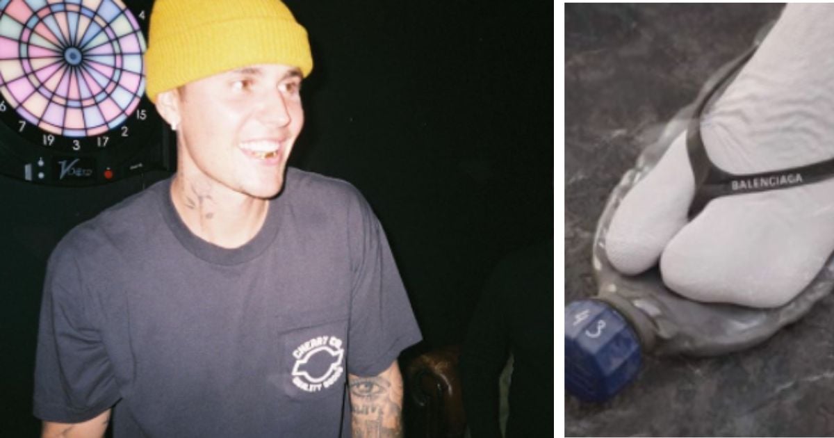 4 millones de pesos: la barbaridad que pagó Justin Bieber por unas chanclas que parecen recicladas