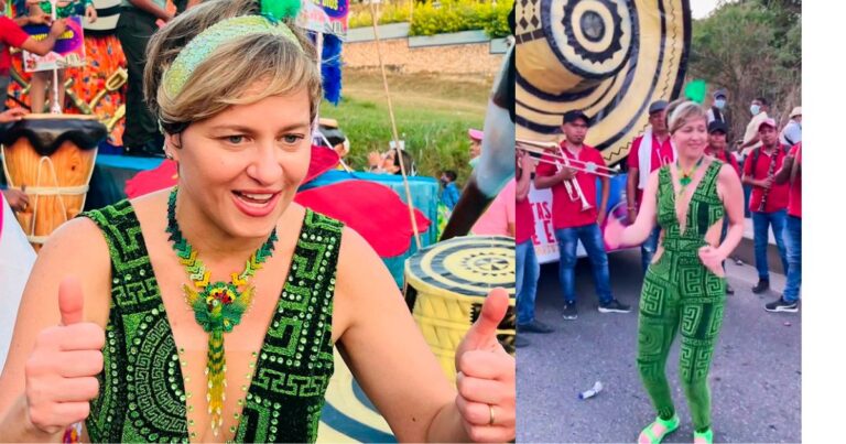 Verónica Alcocer - Como si fuera para el Carnaval de Barranquilla: la pinta de Verónica Alcocer en un funeral en Japón