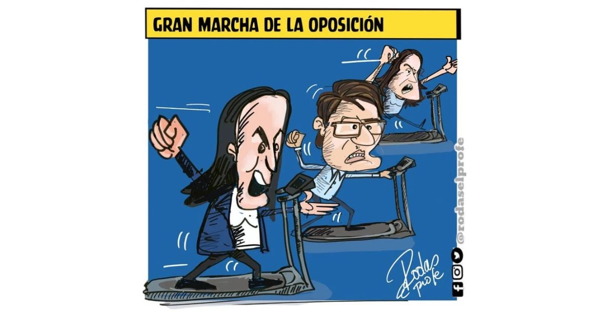 Caricatura: Gran Marcha de la oposición