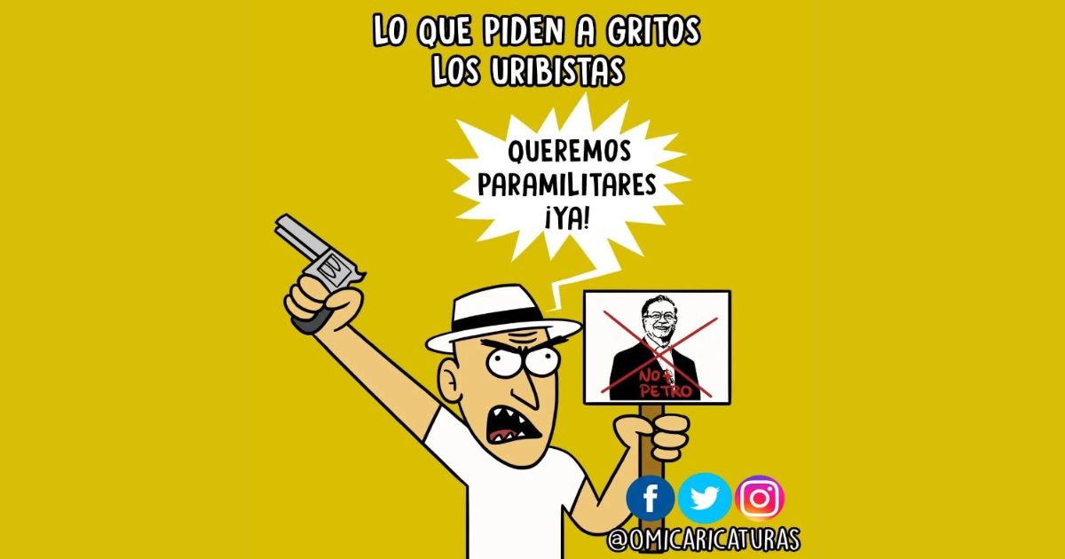 Caricatura: Gritos uribistas