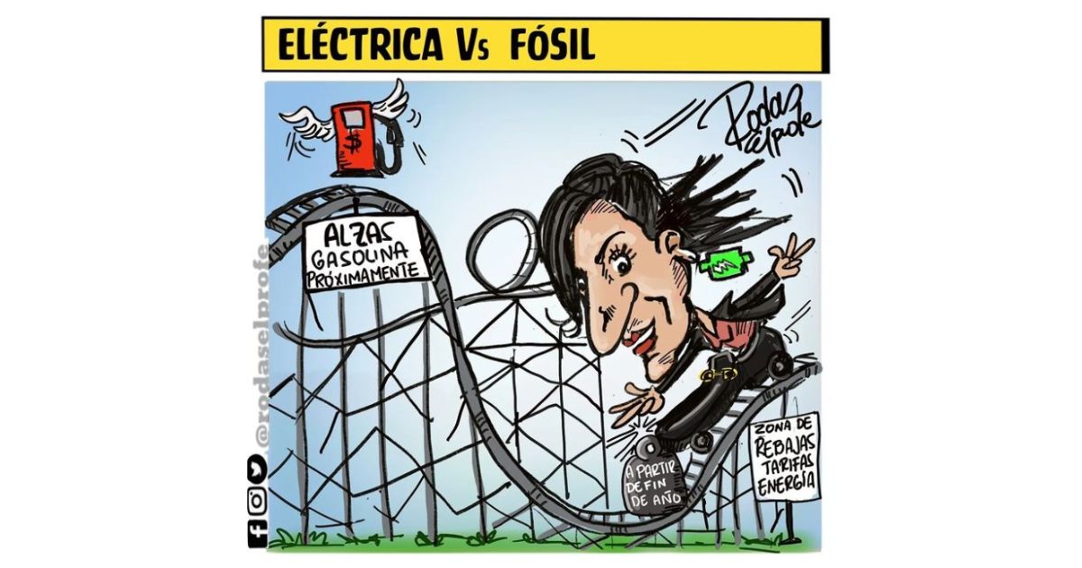 Caricatura: Eléctrica vs fósil