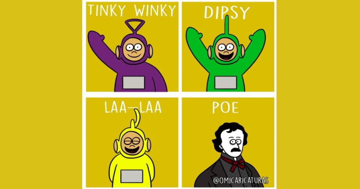 Caricatura: Poe y los teletubbies