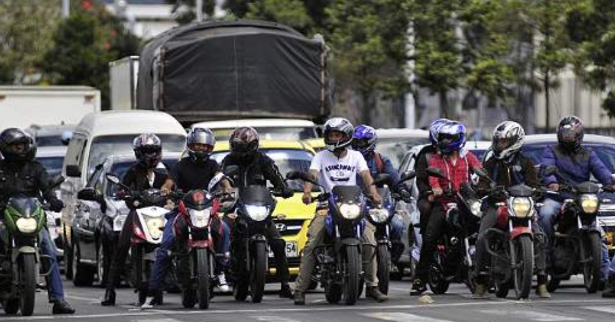 Las protestas de los motociclistas en las calles de Bogotá
