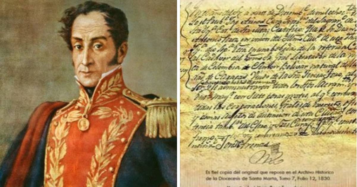 ¿Al fin de qué murió Simón Bolívar? Esto dice su acta de defunción
