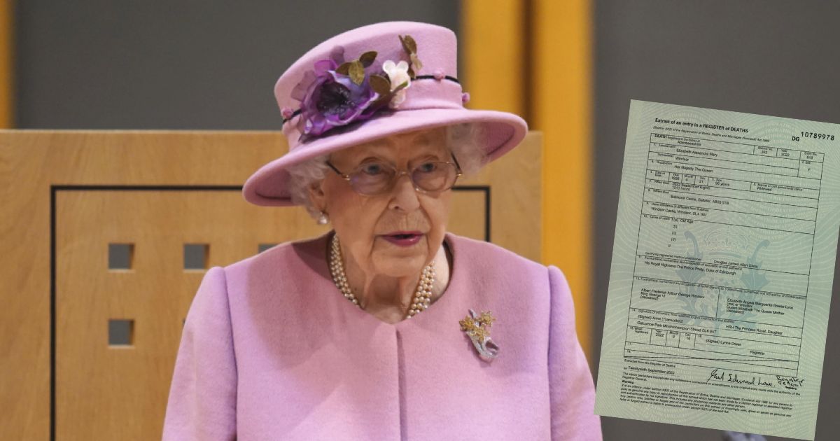 La reina Isabel II murió de vejez: este es su certificado de defunción
