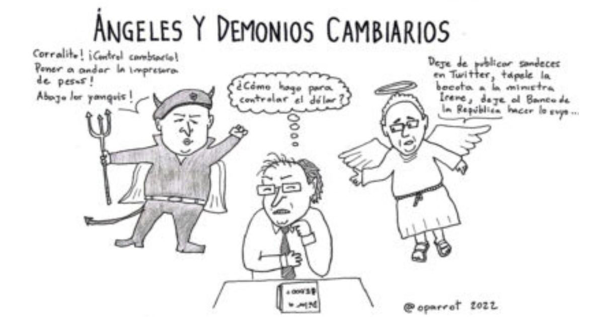 Caricatura: Ángeles y demonios cambiarios
