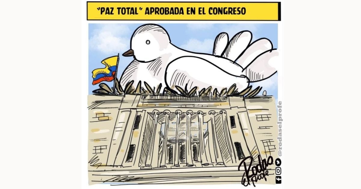 Caricatura: Paz total aprobada en el Congreso