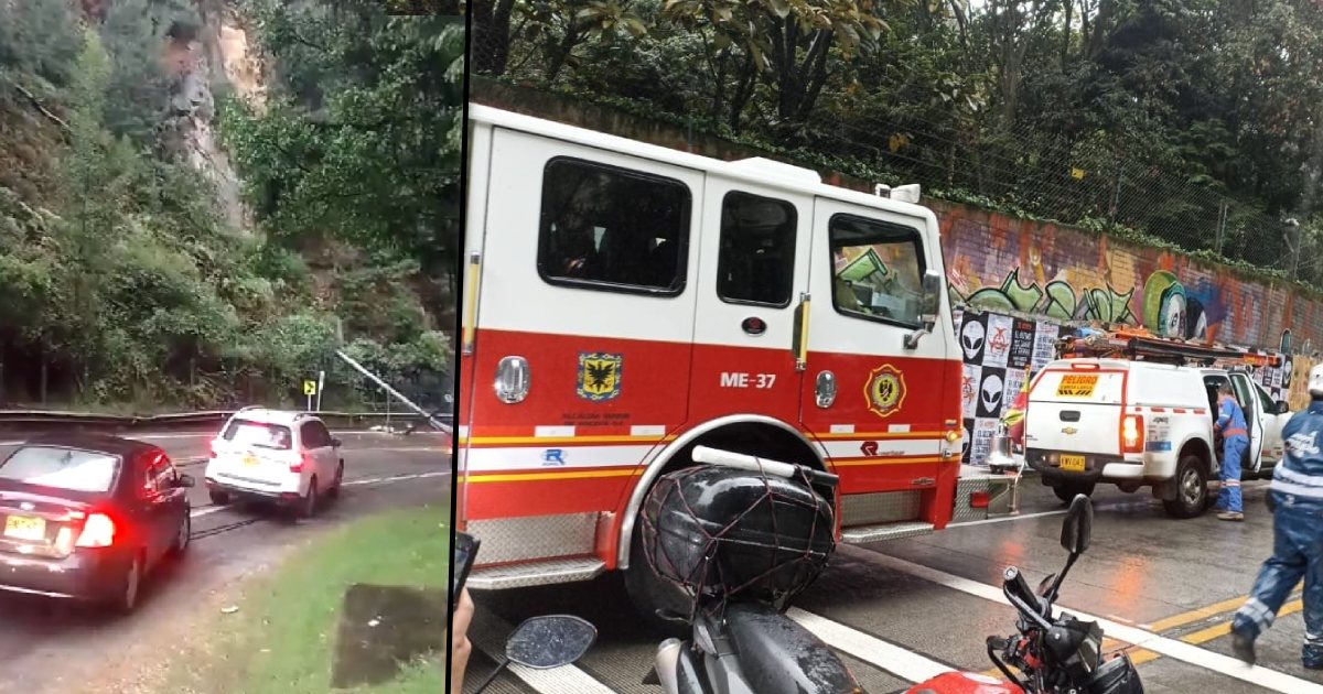 Colapsada la vía La Calera en Bogotá en la tarde del domingo